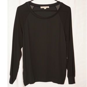 Ann Taylor LOFT sheer black long sleeved top